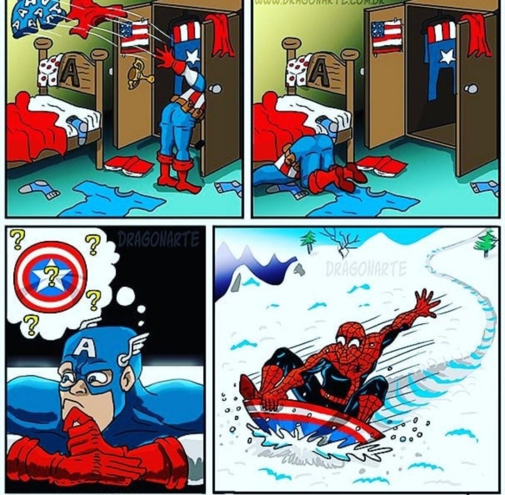 Смешные комиксы про супергероев Марвел