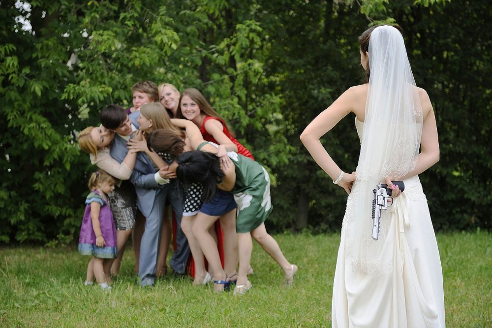 Смешная фотосессия на свадьбу