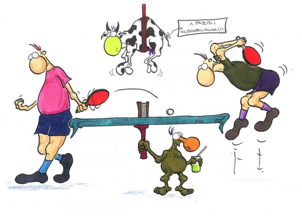 Настольный теннис карикатура