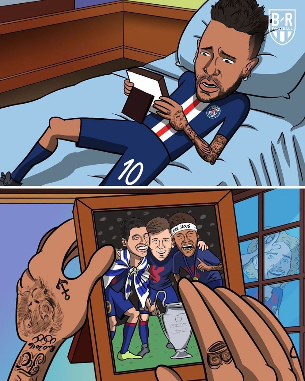 ПСЖ Барселона футбольные карикатуры