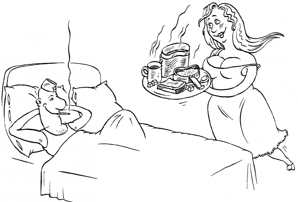 Кофе в постель карикатура