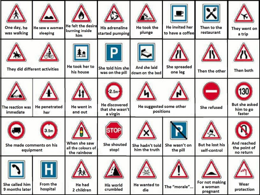 Смешная трактовка дорожных знаков