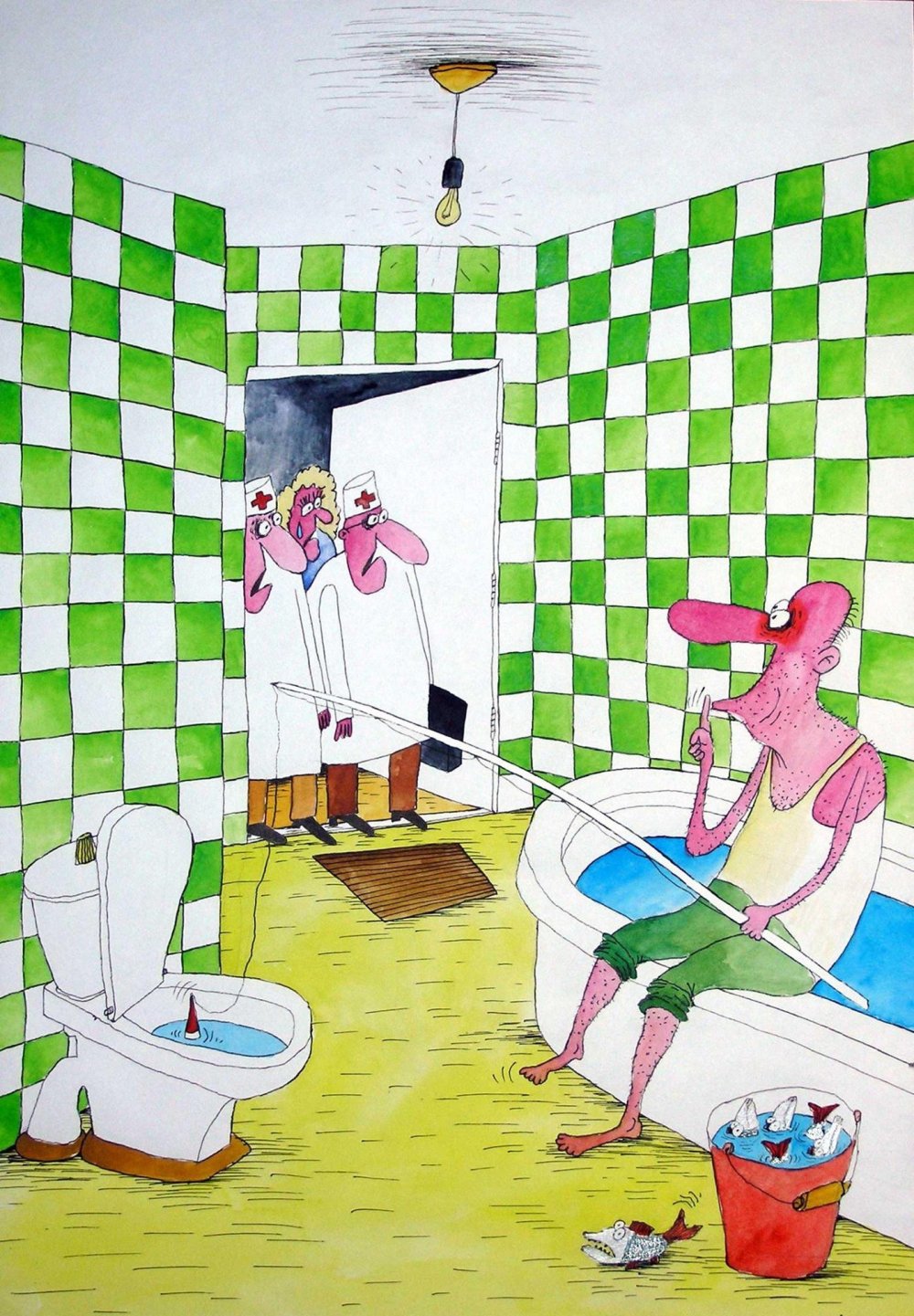 Карикатуры в ванной