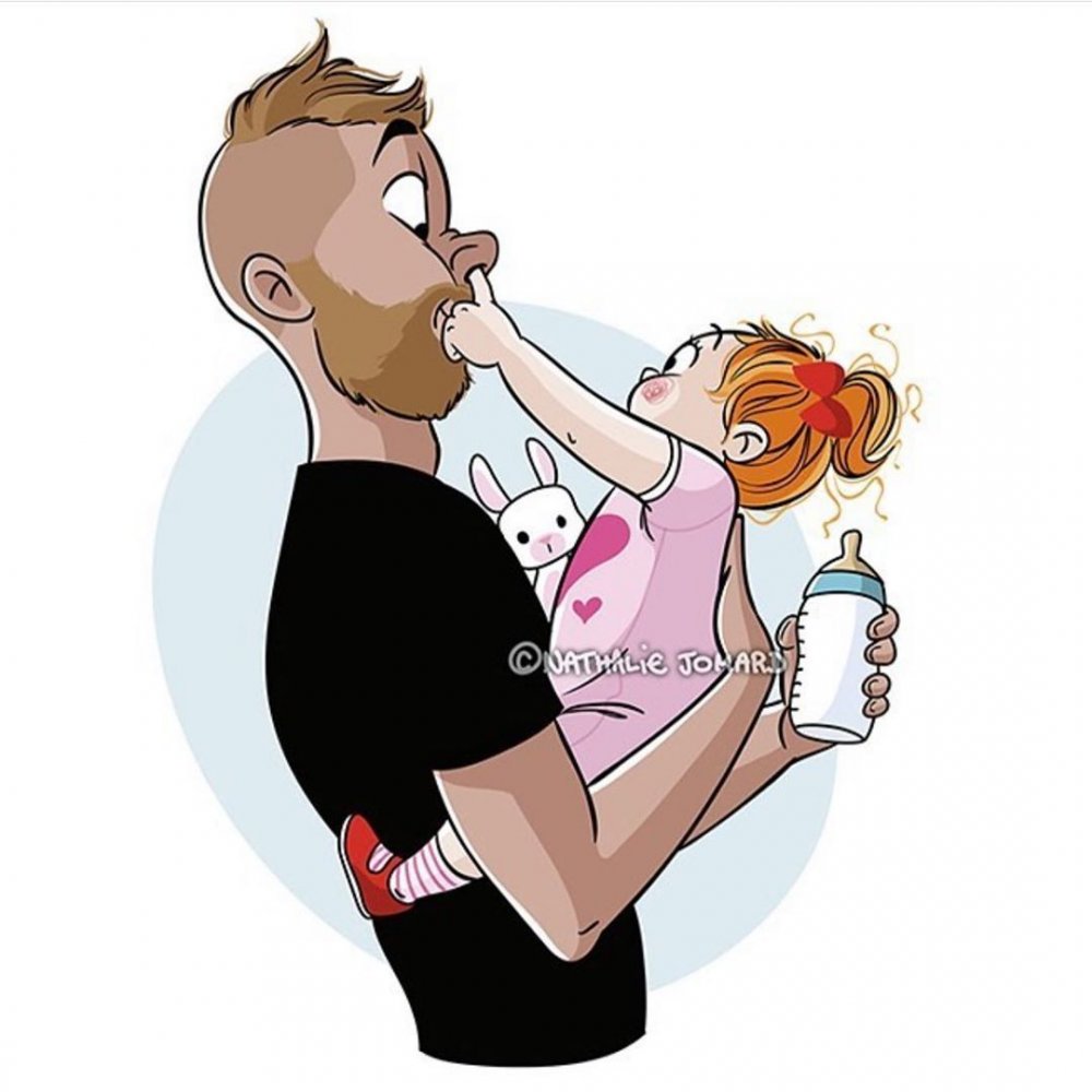 Отец и дочь карикатура