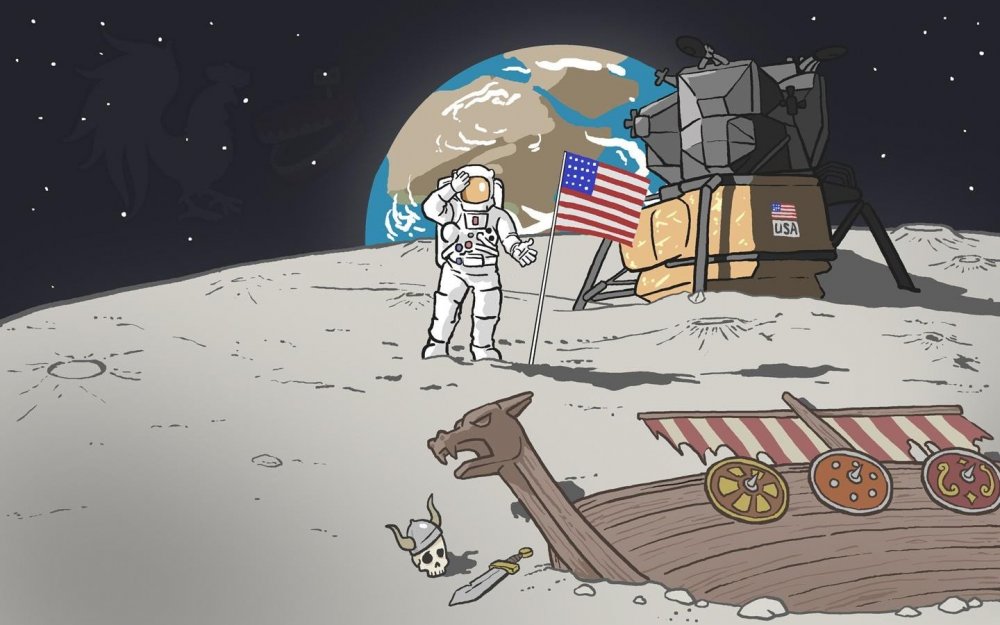 Американцы на Луне карикатура