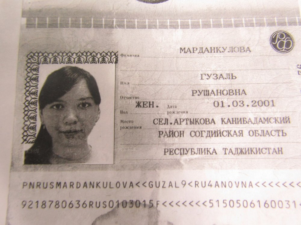 Паспорт 2001 года
