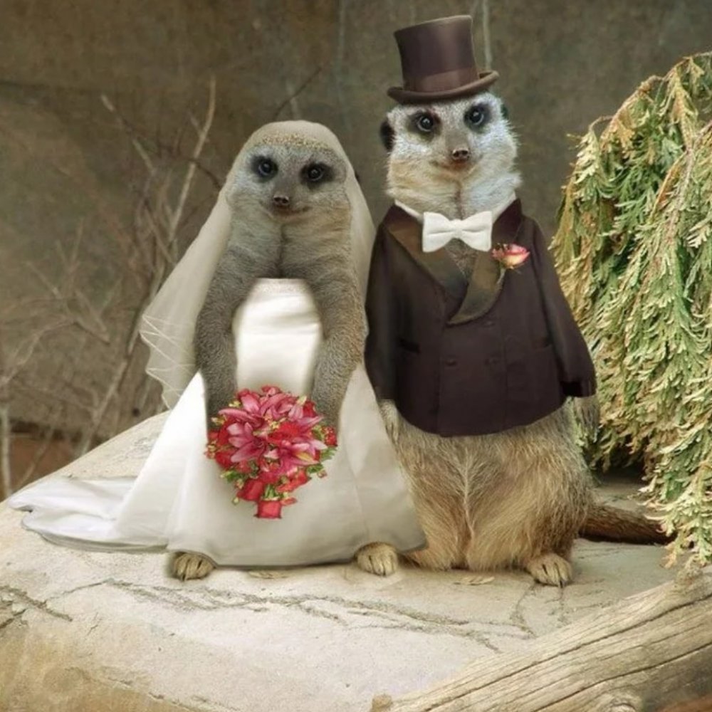 Животные в свадебных нарядах