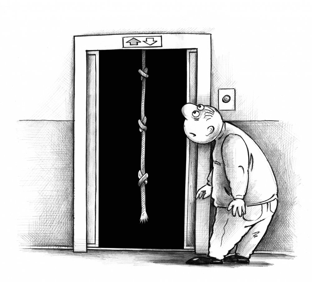 Лифт карикатура
