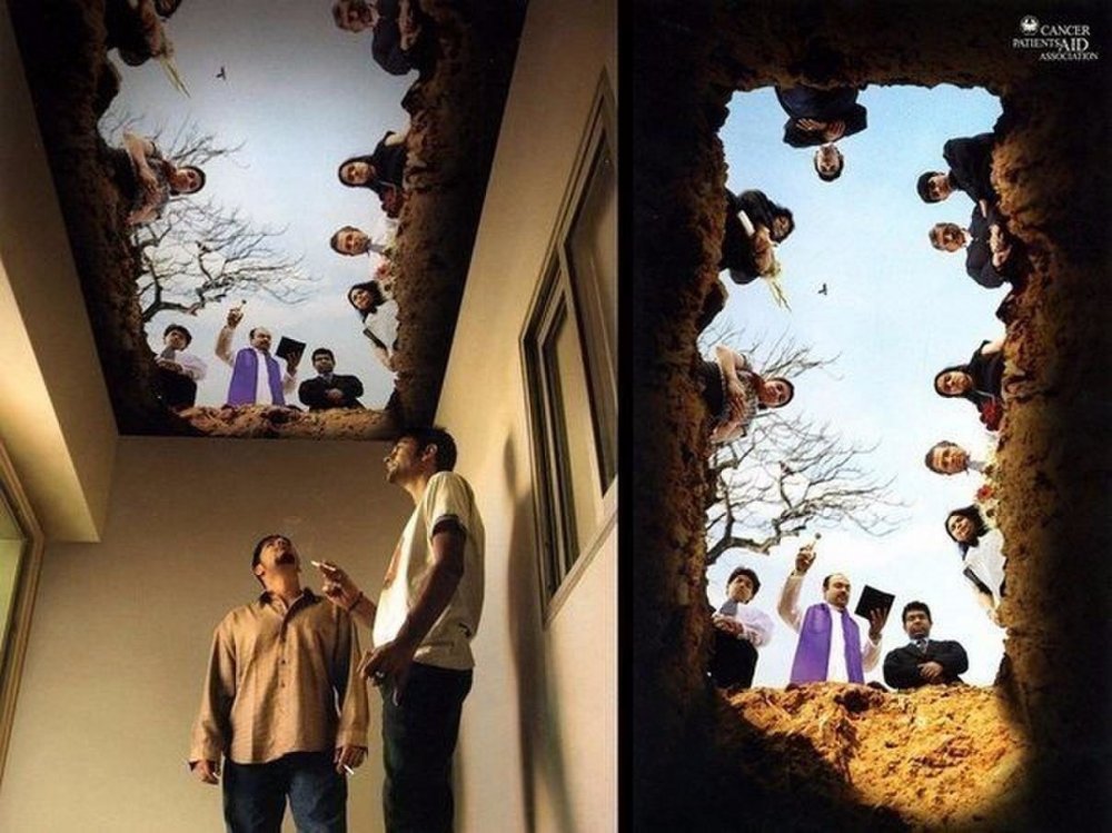 Креативный потолок в курилке