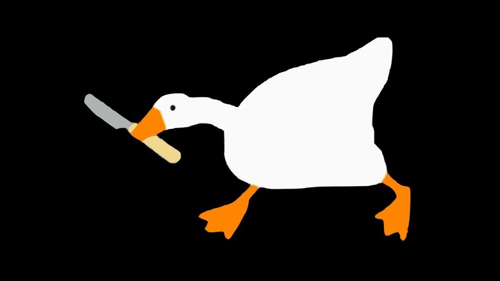 Untitled Goose game Гусь с ножом