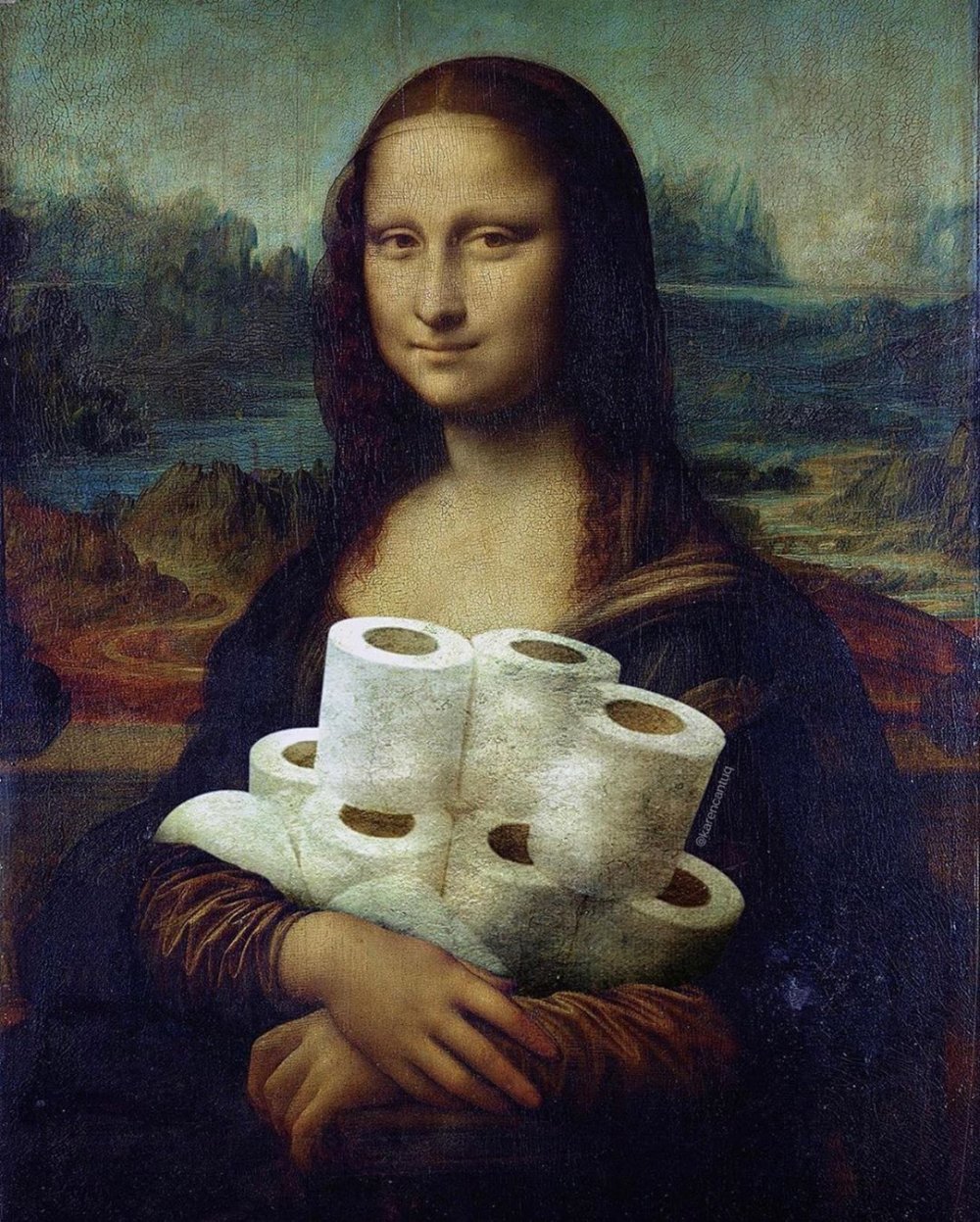 Мона Лиза с туалетной бумагой