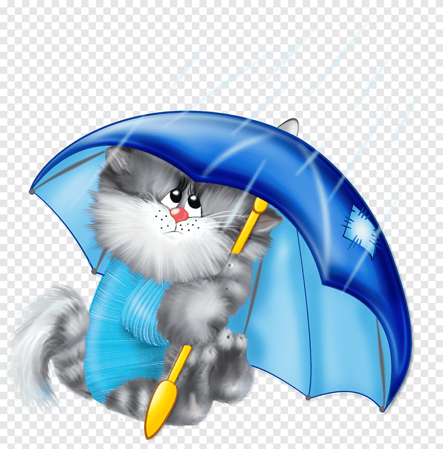 Котенок с зонтиком
