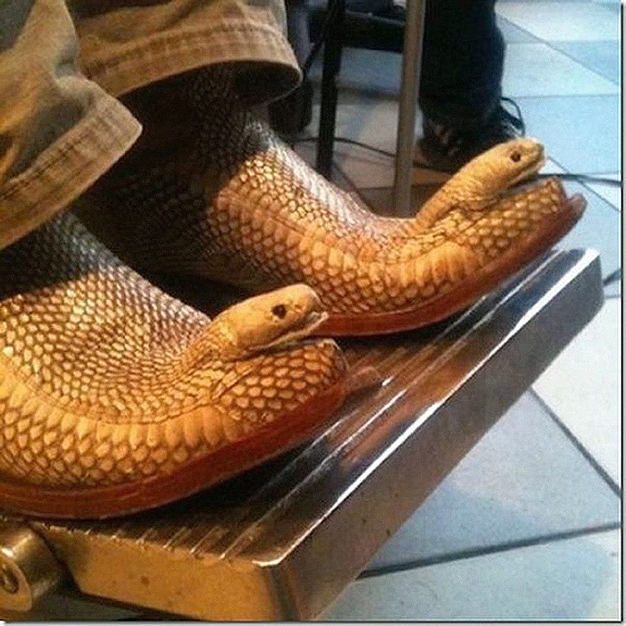 Туфли в виде крокодила