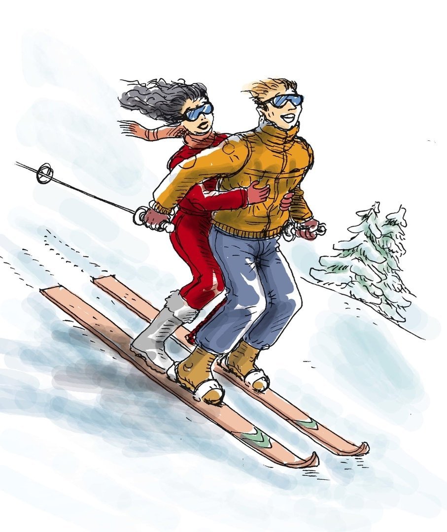 Вдвоем на лыжах
