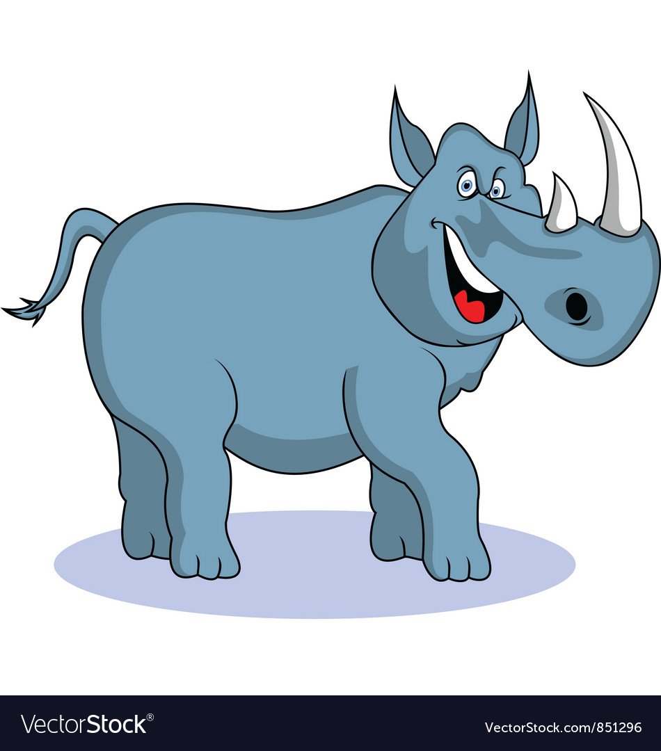Смешной носорог мультяшный