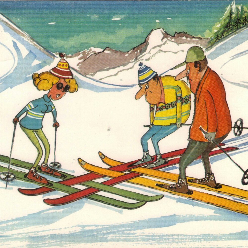 Лыжник карикатура