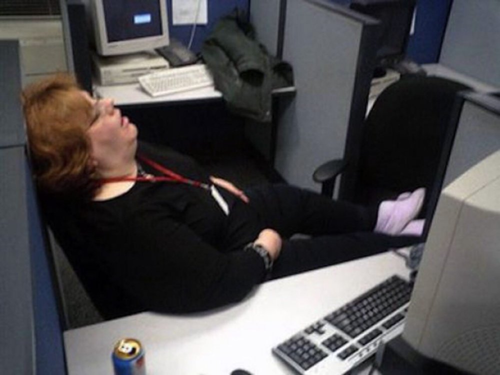Спит на рабочем месте прикол