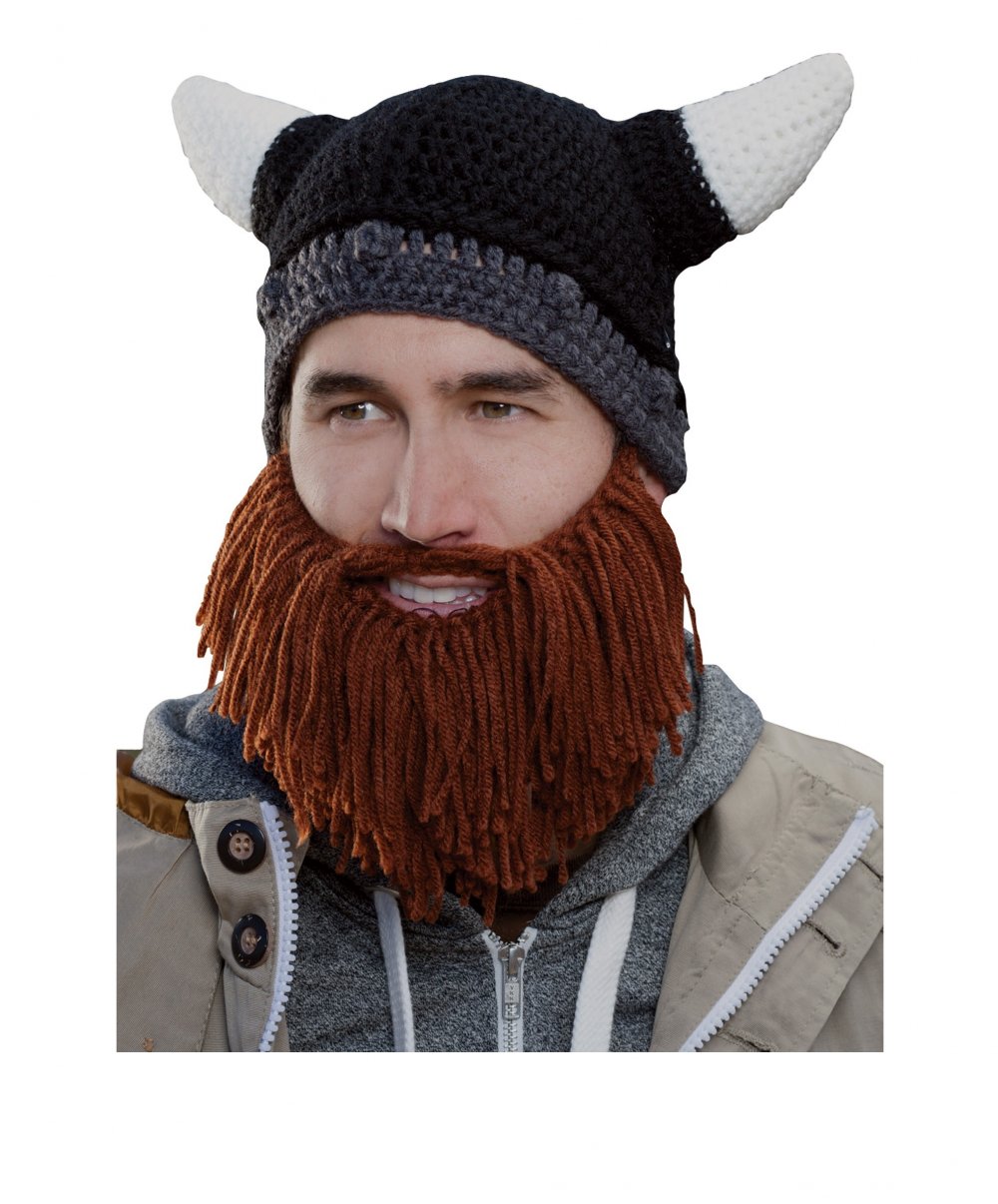 Шапка викинга с бородой