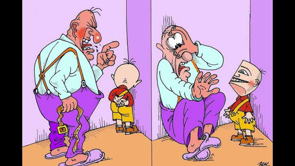 Ребенок в углу карикатура