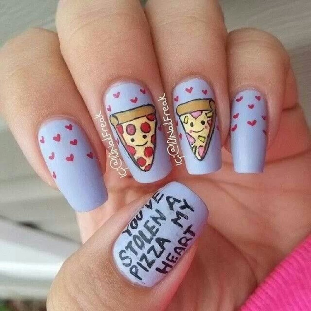 Ногти с пиццей