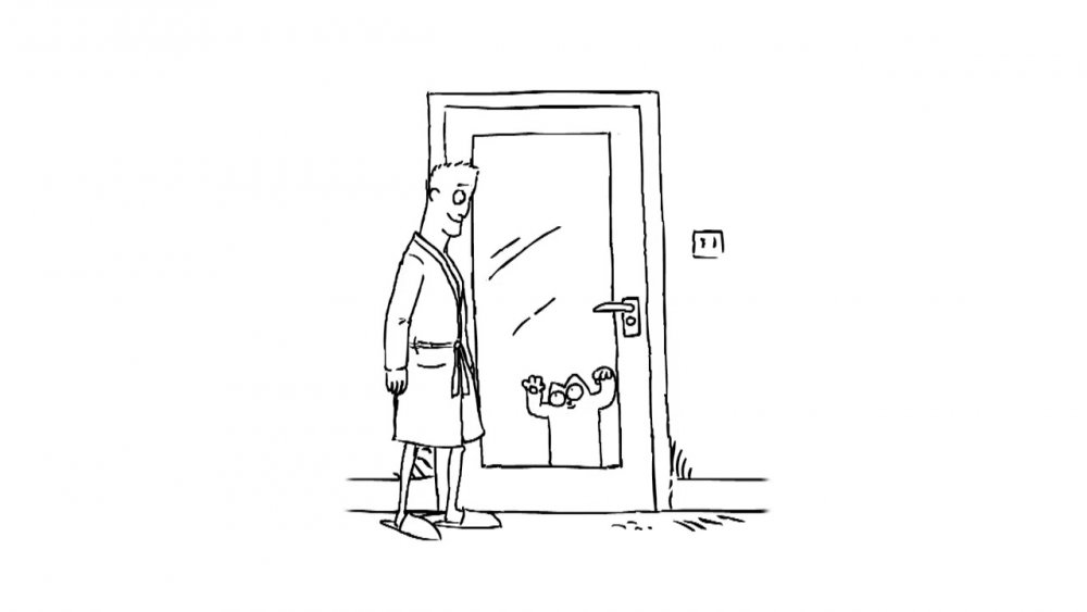 Кот и дверь Мем