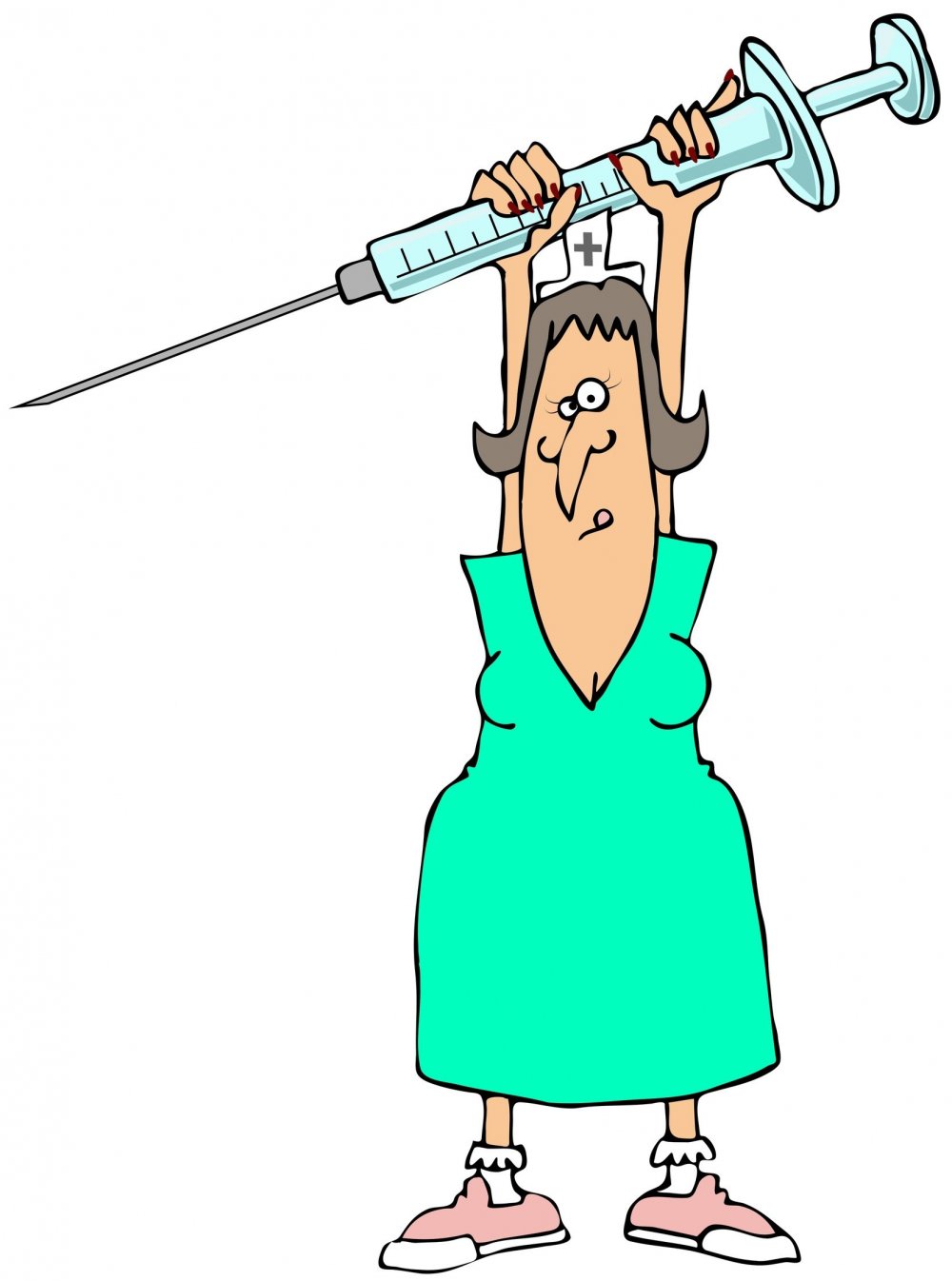 Медсестра со шприцом карикатура