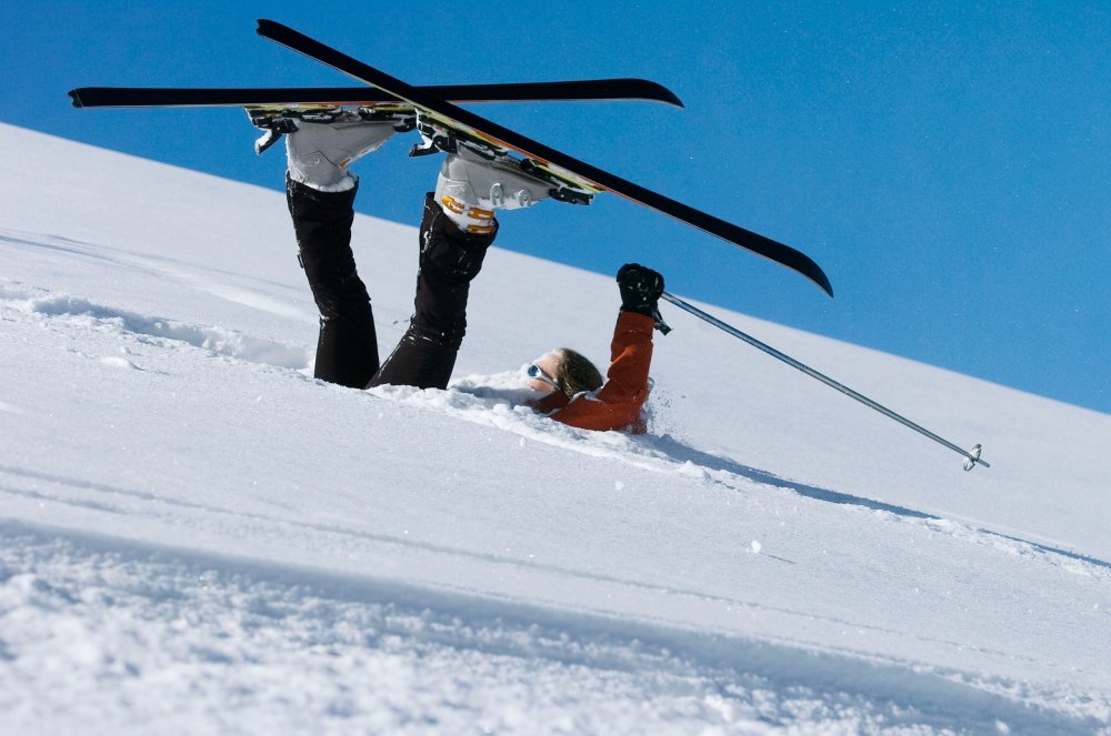 Падение на горных лыжах