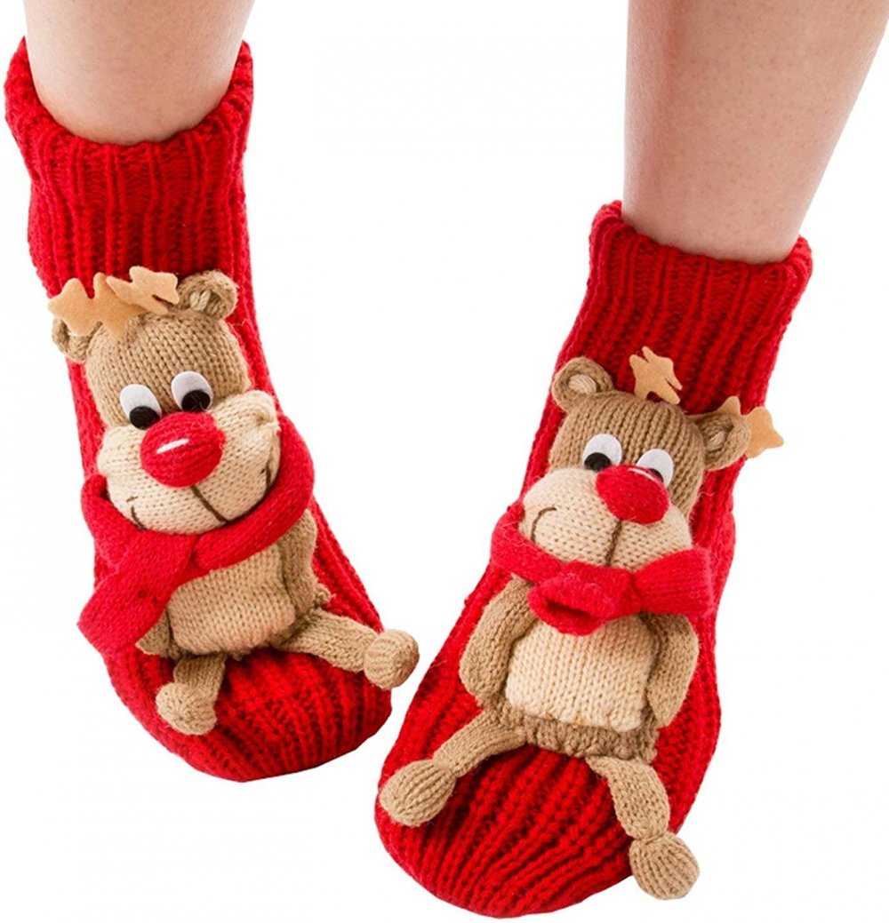 Теплые новогодние носки