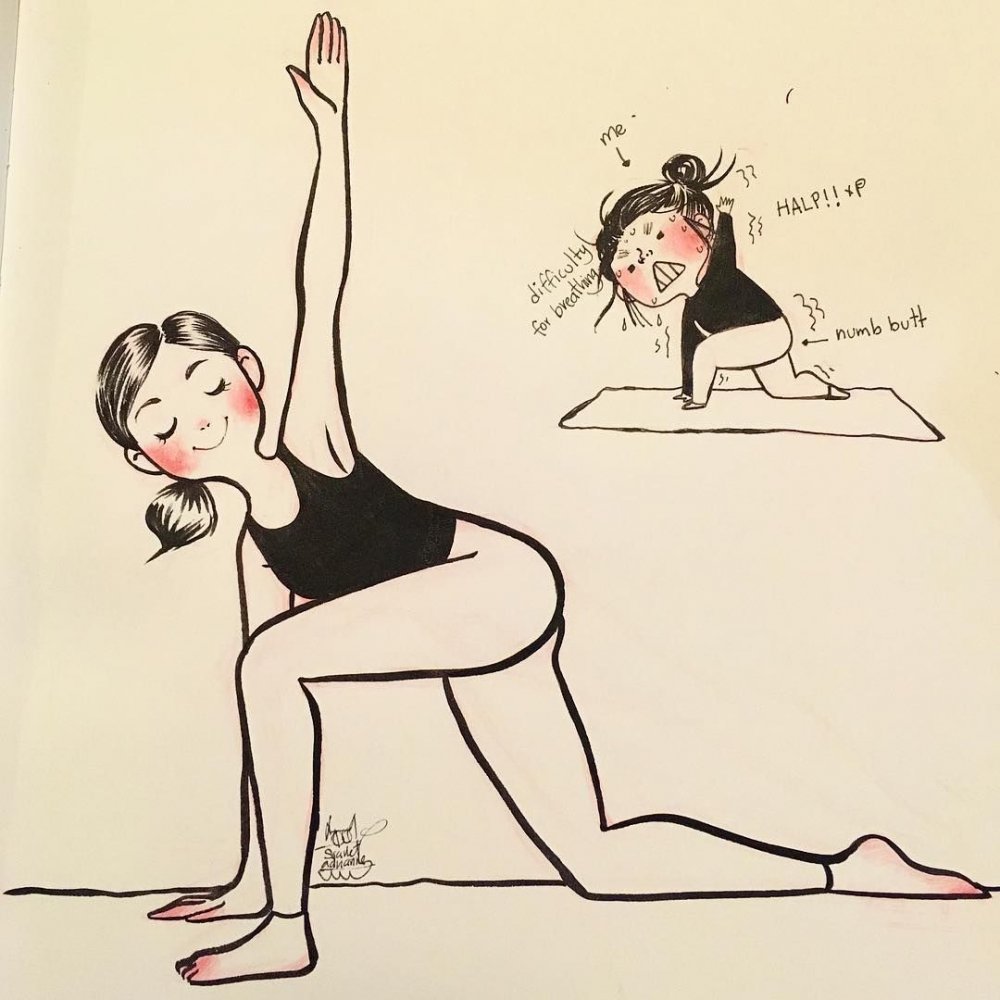Карикатуры про йогу