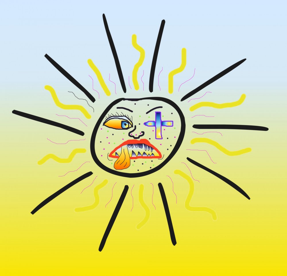 Смешное солнце рисунок