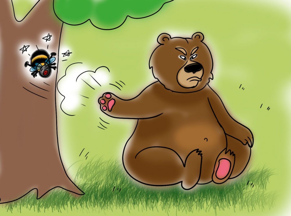 Прикольный медведь рисунок