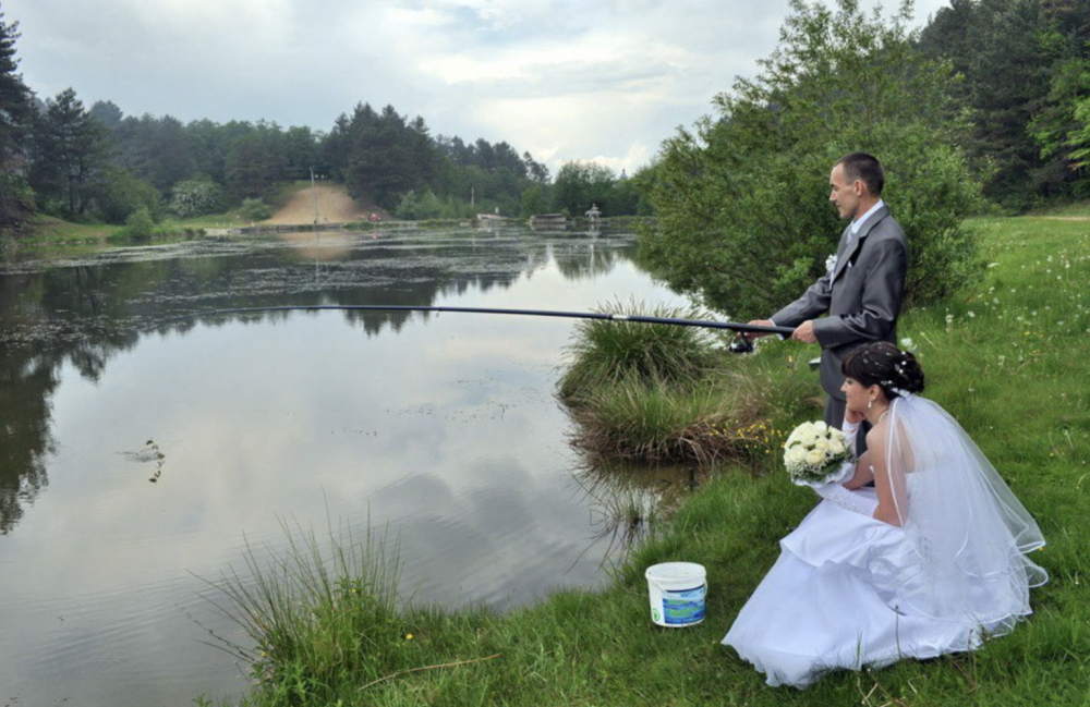 Свадебная фотосессия рыбалка
