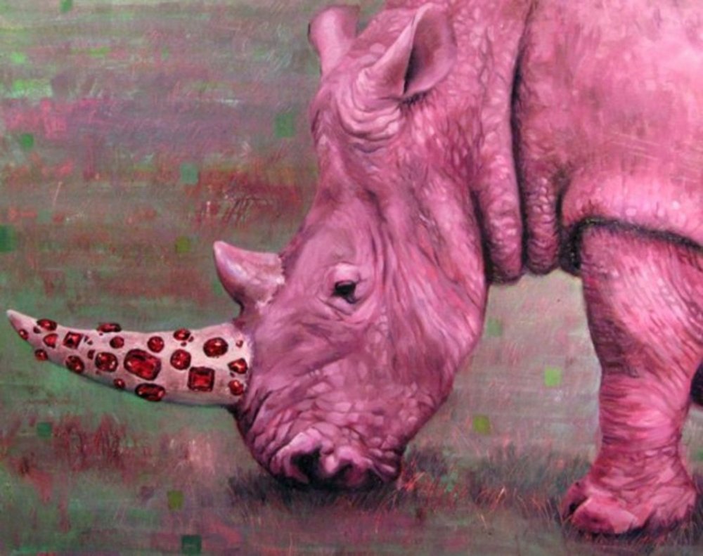 Розовый носорог