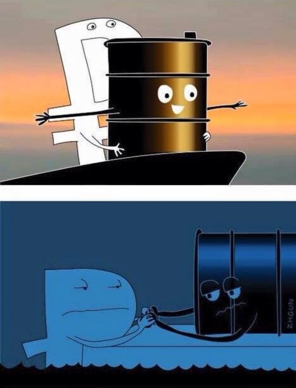 Карикатуры рубль и нефть