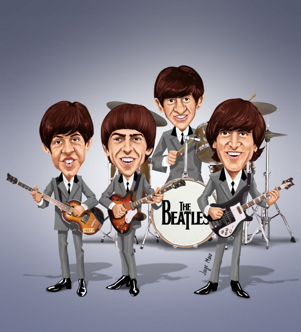 The Beatles шаржи и карикатуры