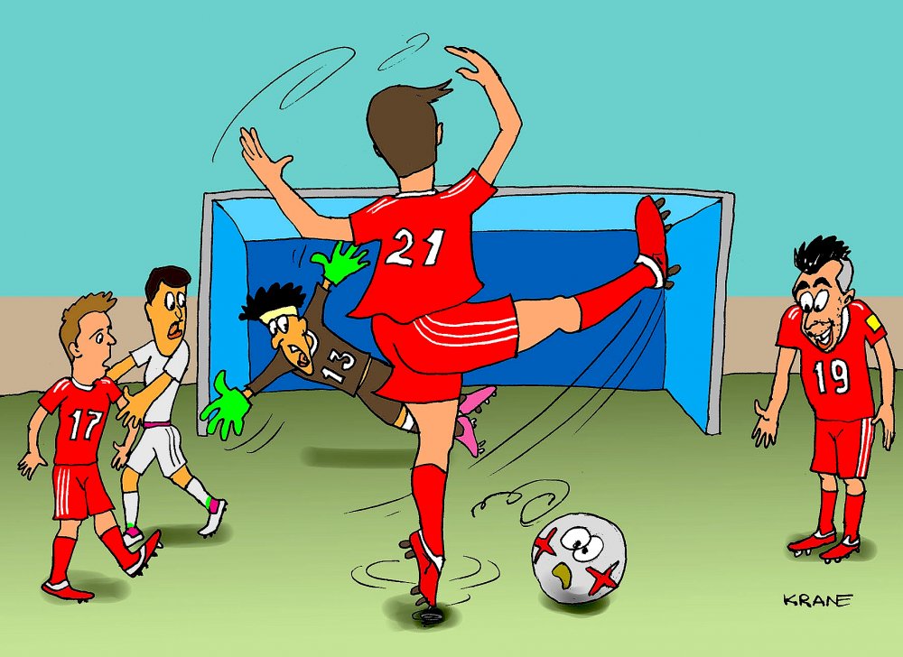 Карикатуры на футбольную тему