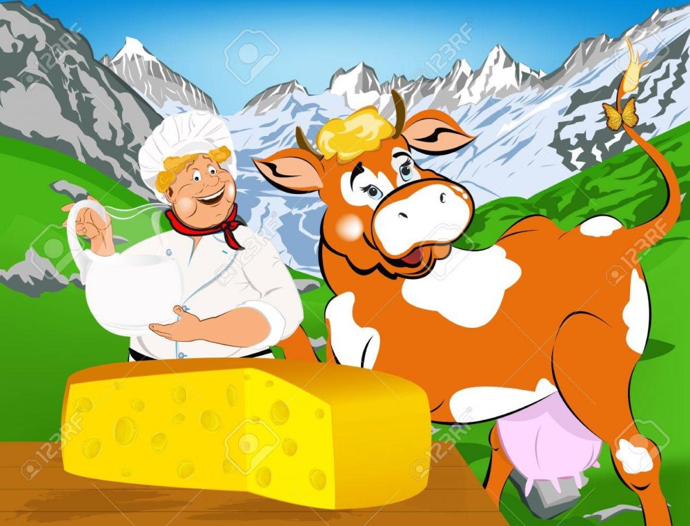 Корова и сыр