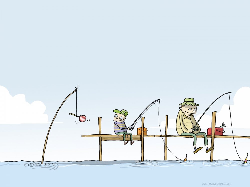 Карикатуры на тему рыбалка