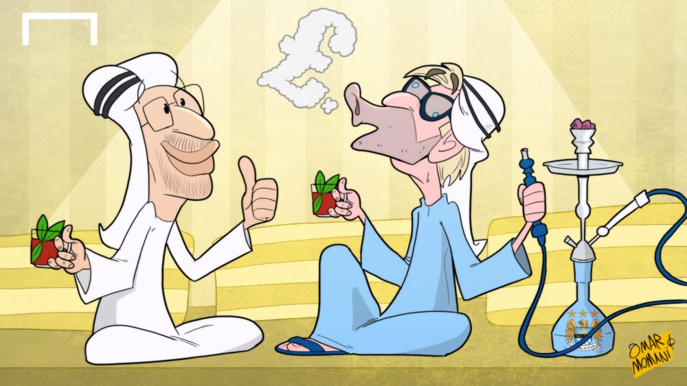 Карикатура на курение кальяна