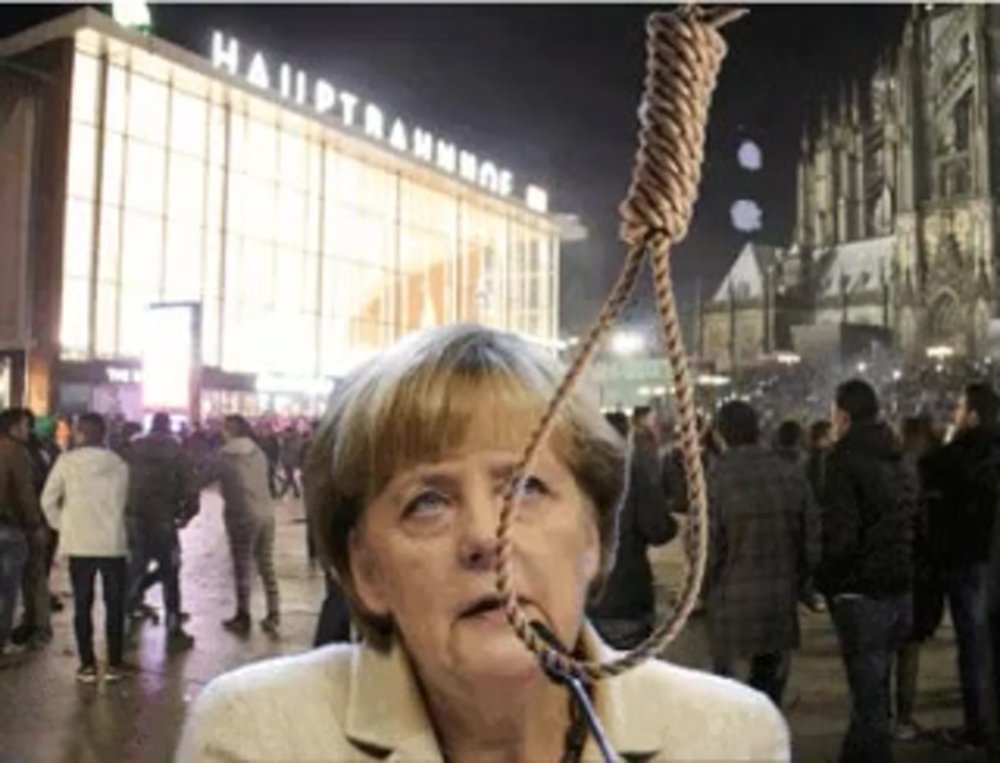 Ангела Меркель с пивом