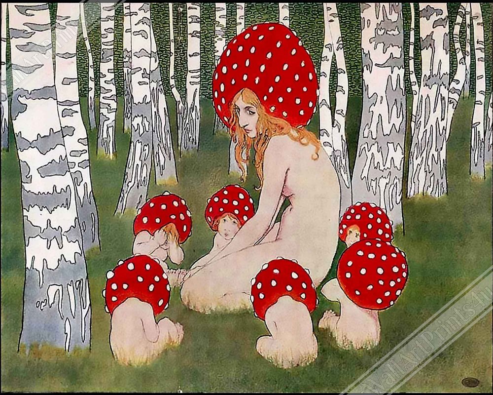 Эдвард окунь. «Мама-гриб и дети». 1900
