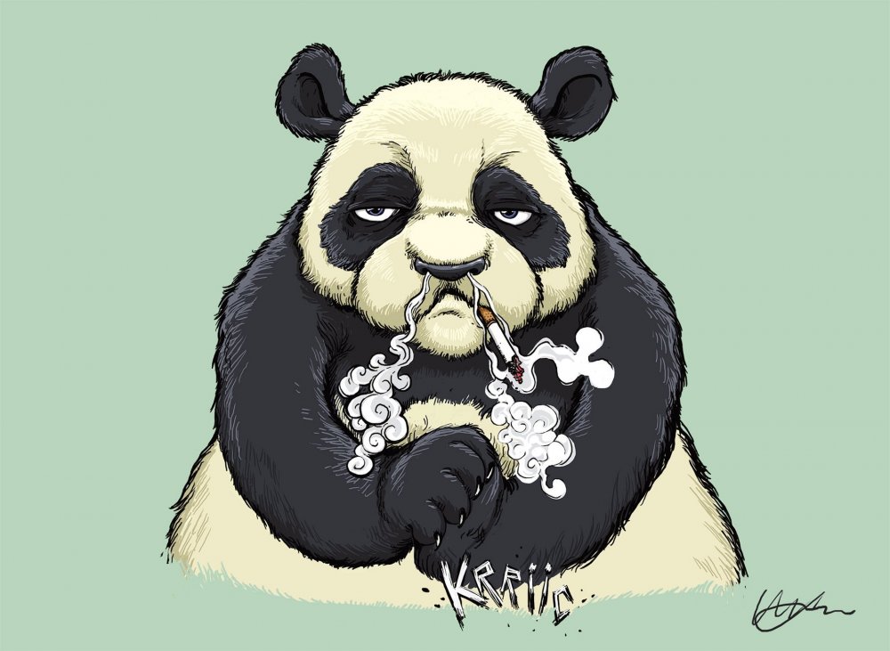 Панда в костюме арт