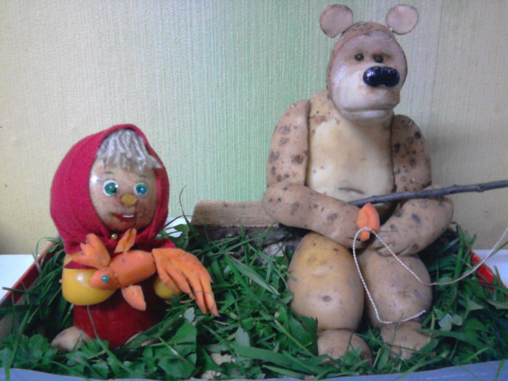 Поделки из овощей для детского сада Маша и медведь