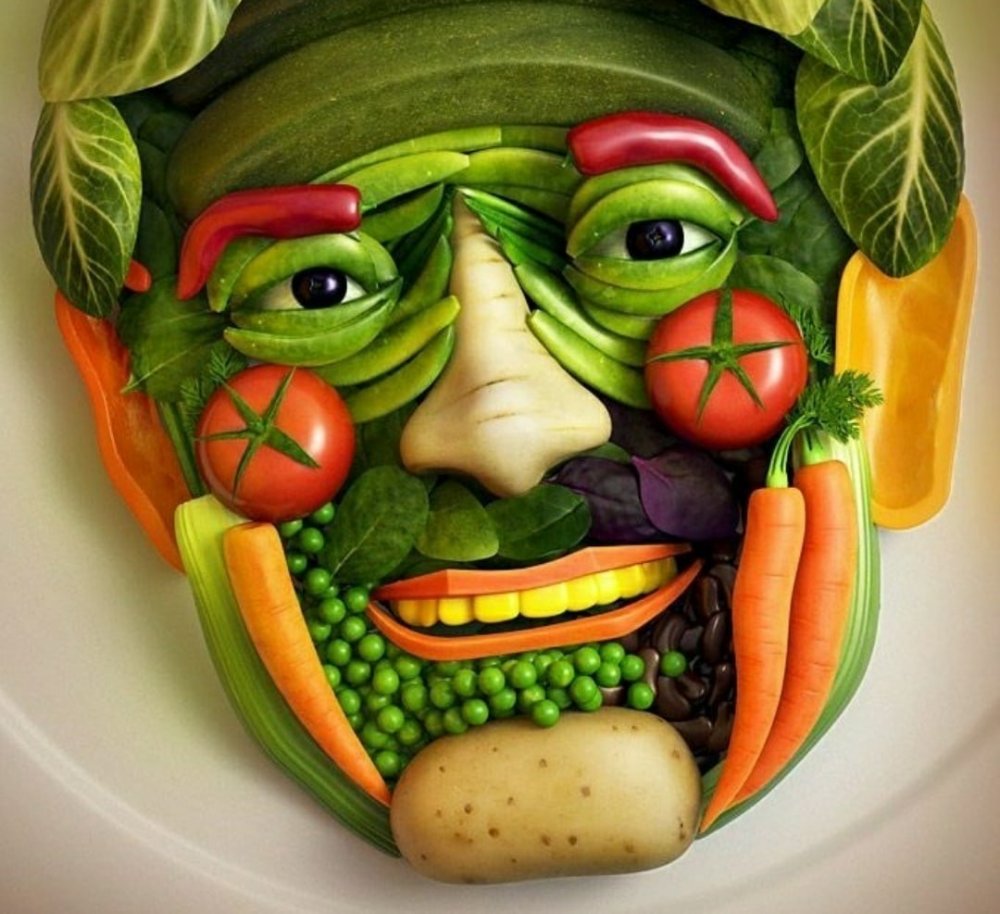 Лицо из овощей