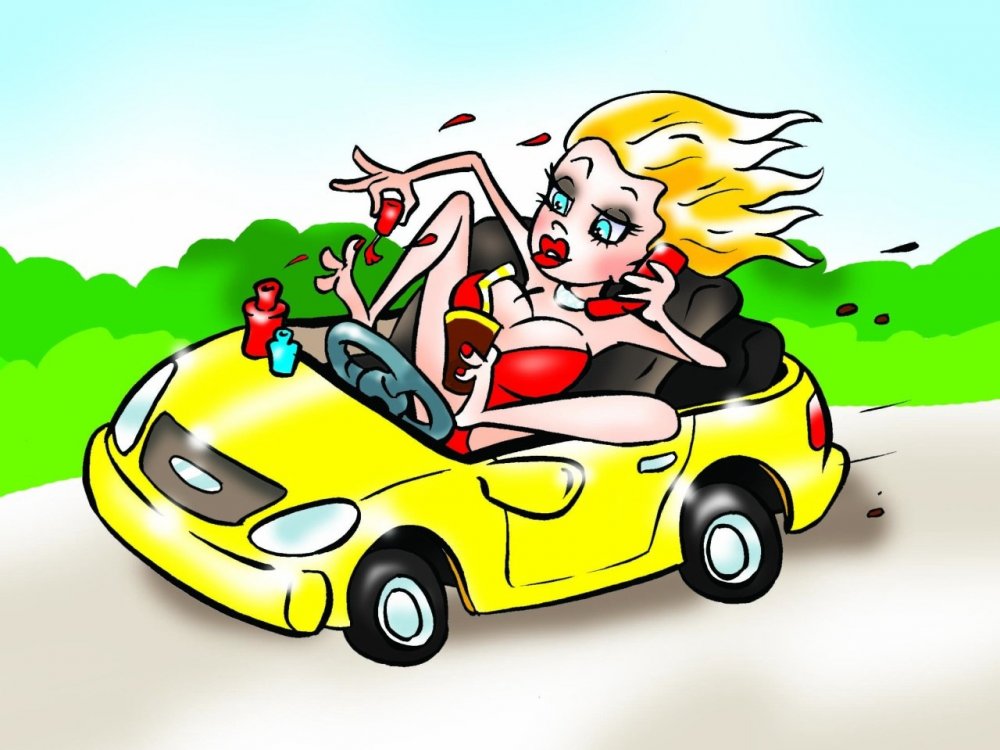 Карикатуры на женщин водителей