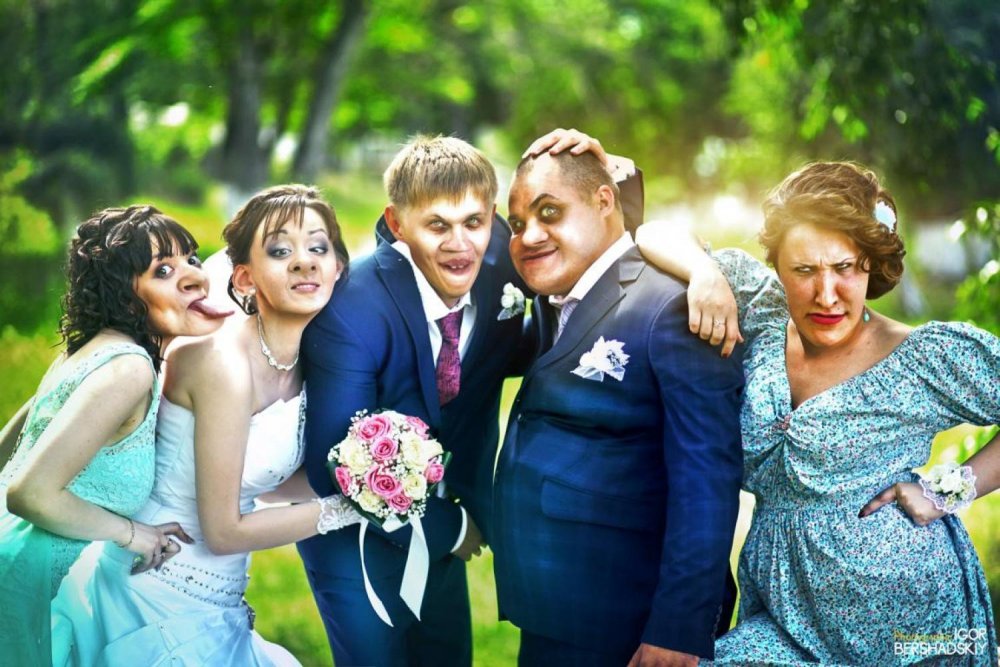 Смешная фотосессия на свадьбу
