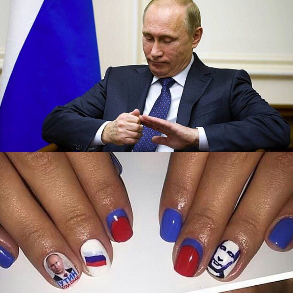 Дизайн ногтей с Путиным