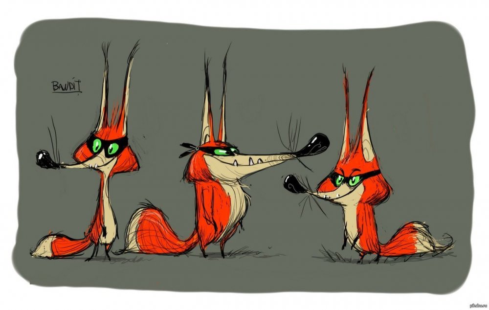 Смешные мультяшные лисы
