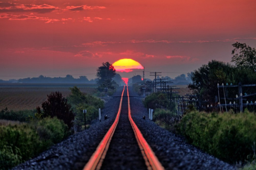 Железная дорога закат