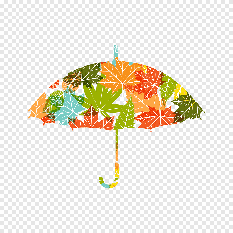 Зонт из осенних листьев для вырезания
